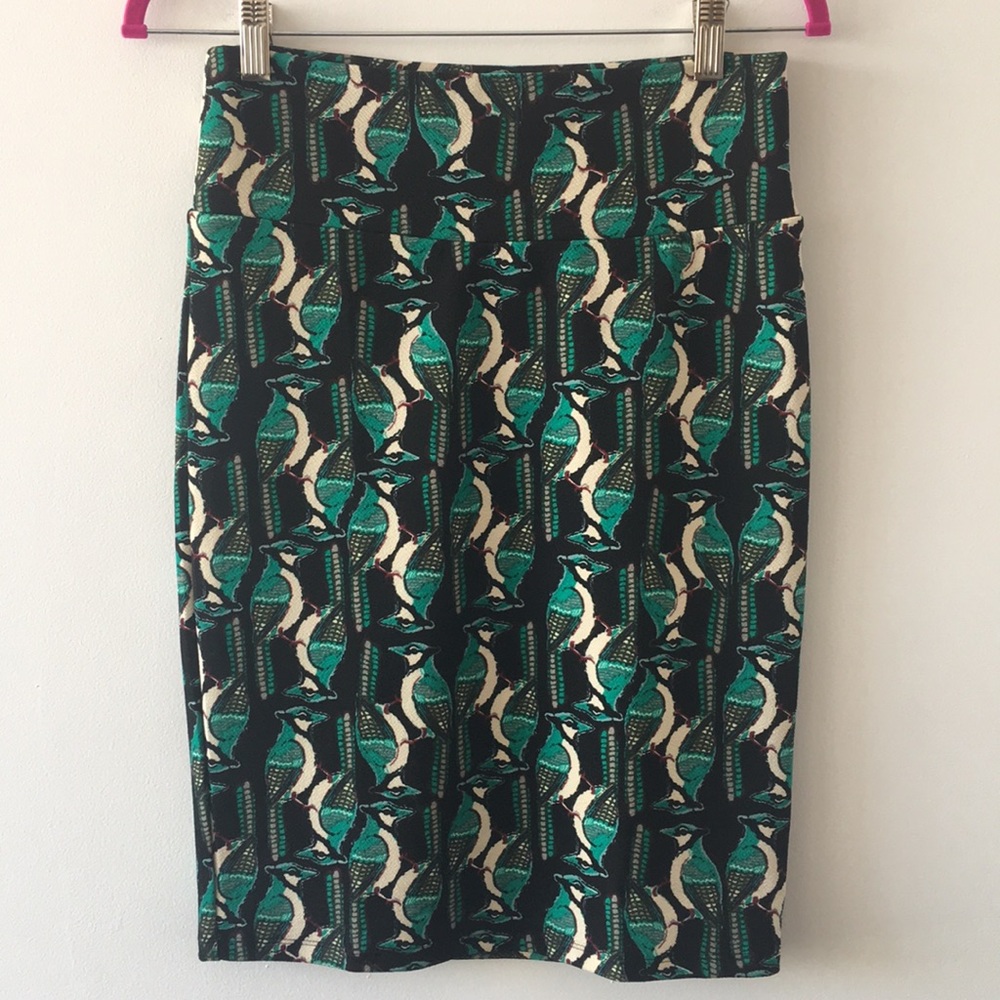 LulaRoe Cassie Pencil Skirt Black/Green